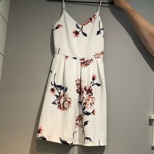 Monteau size small white/pink/blue floral dress.